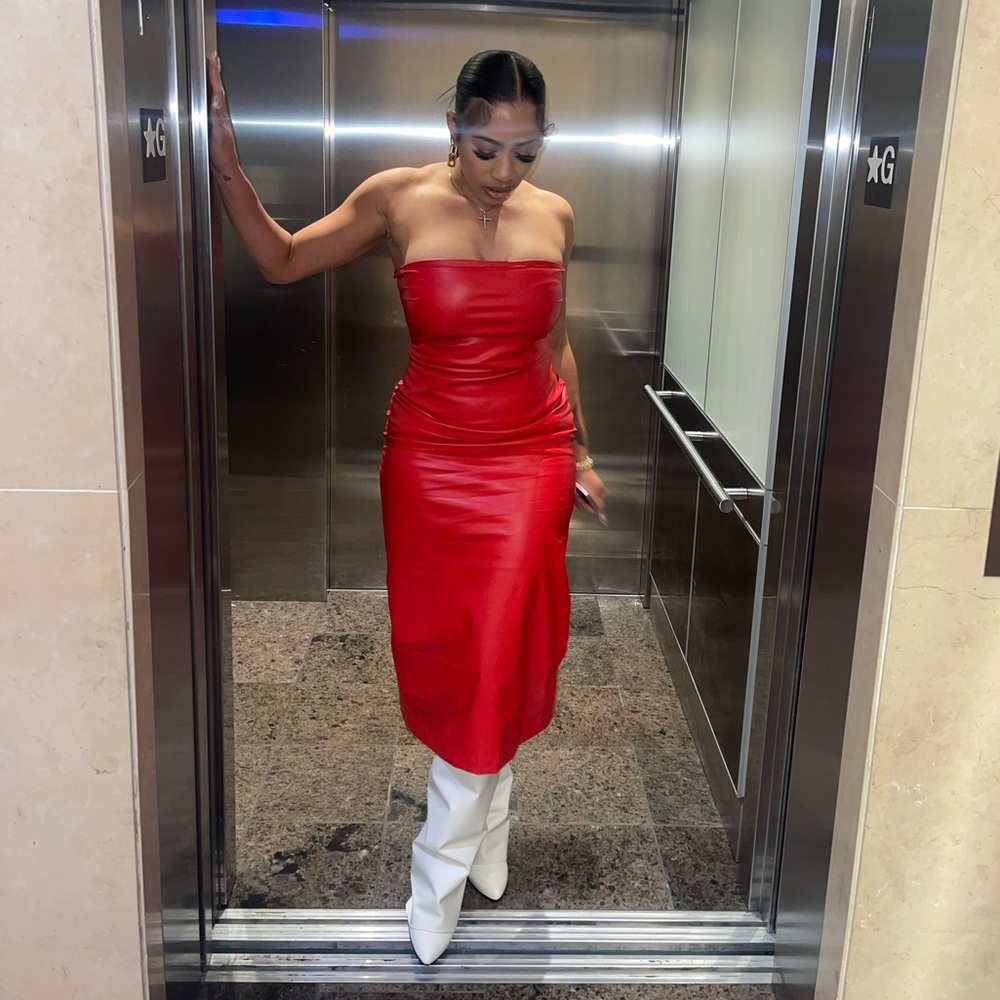 Vegan Leather Tube Dress